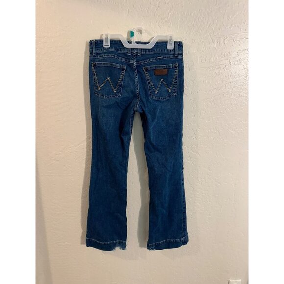Wrangler Slight Flare Flattering Casual Blue Jeans - Picture 6 of 10
